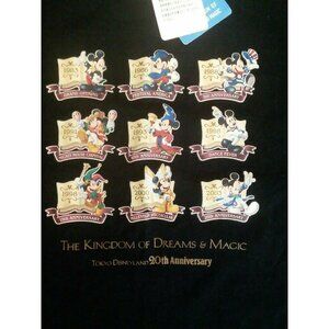 Youth Tokyo Disneyland Shirt Size 140 20th Anniversary Black Short Sleeve